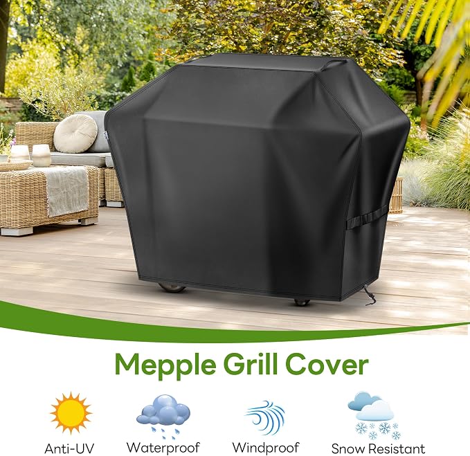 Grill Cover 60 Inch for Outdoor Gas BBQ Grill,Waterproof Fade Resistant Anti-UV Barbecue Grill Cover & Weather Protection BBQ Cover for Griddle Outdoor,Compatible with Weber Nexgrill Char-broil