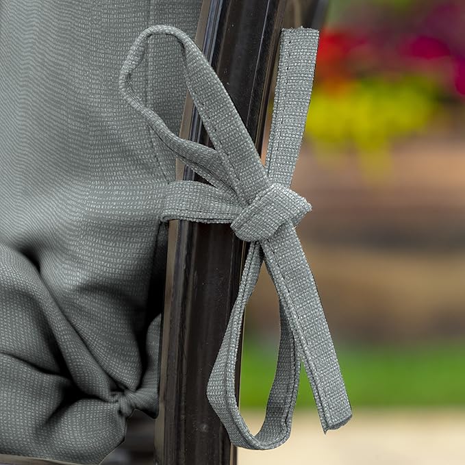 Arden 2-Pack Outdoor Patio Dining Chair Cushion, 20x44, Rain-Proof Seat Pad, Fade-Resistant Outdoor Cushion Stone Grey Leala