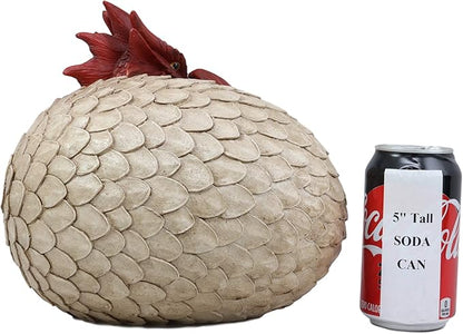 Ebros Large Smaug Red Baby Dragon Hatchling in Egg Statue 9.5" Long Dungeons Dragons Legends Fantasy Home and Garden Accent Decor Sculpture Medieval Renaissance Figurine Centerpiece