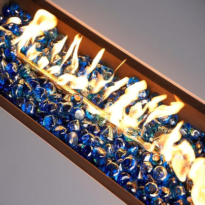 Mr. Fireglass Cobalt Blue Fire Glass Diamonds, 1 Inch Reflective Tempered Fire Glass Rocks for Outdoor Fire Pit, Fireplace and Fire Pit Table, 20 Pounds