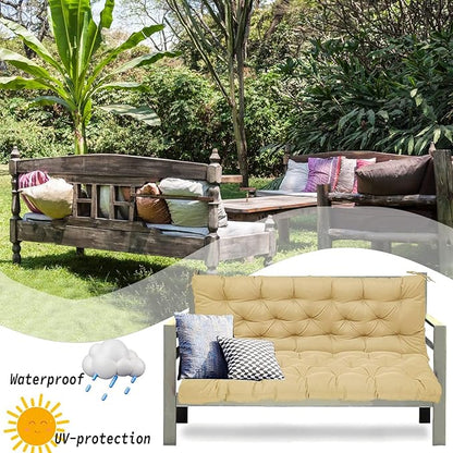 Replacement Cushions for Swing, Swing Cushions 3 Seater Replacement, Waterproof Thicken Washable Pad Cushion for Outdoor Indoor Furniture Swing Patio (Light Yellow, 40x71 inch)