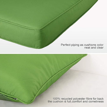 ARTPLAN Outdoor Deep Seating Cushions with Backrest Set, All-Weather Waterproof Patio Sofa Cushions for Sectionals, High-Resilience Foam Garden Furniture Cushion Cover,Green