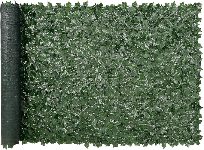 VEVOR Artificial Ivy Privacy Fence Screen, 59 x 118 in Faux Ivy Vine Leaf Hedges Fence, Greenery Privacy Fence with Mesh Cloth Backing, Green Wall Decoration for Outdoor Garden, Yard, Balcony