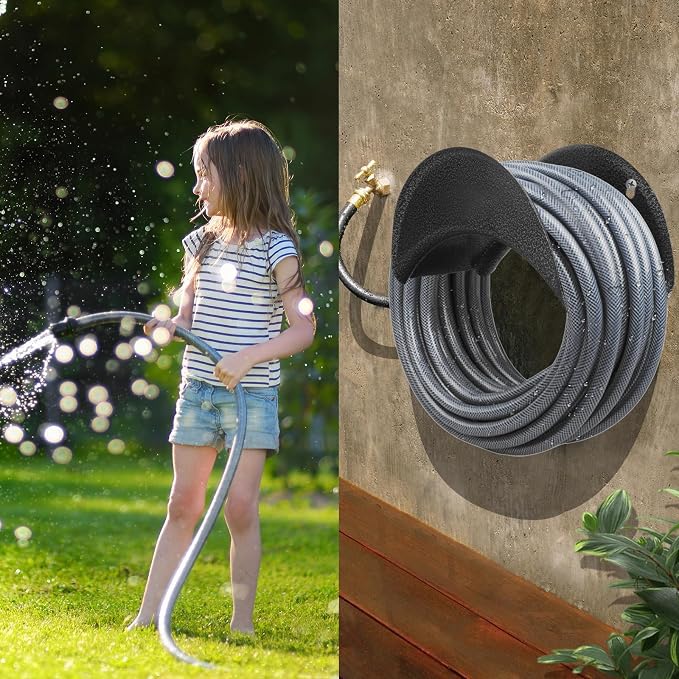 GARTOL Garden Hose Holder Heavy Duty Wall Mount, High Carbon Steel Hose Hanger for Outside Yard, Rust Proof
