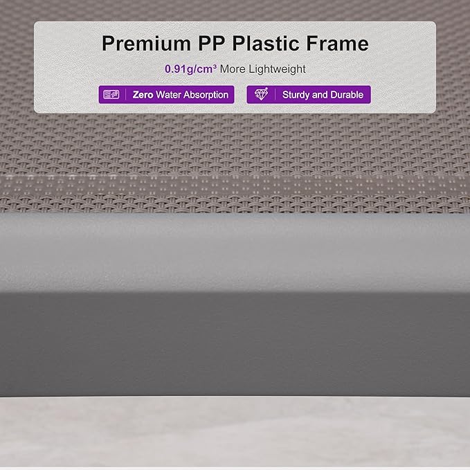 PURPLE LEAF Patio Chaise Lounge Chair Set Outside Aluminum Plastic Stackable Tanning Chairs with Armrests and Side Table for Pool Sunbathing Beach Deck Outdoor Lounger, Taupe