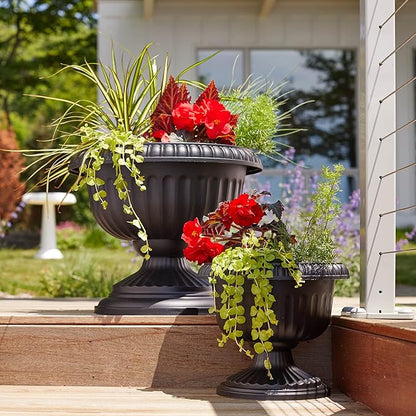 Bloem Grecian Urn Planter 18" Charcoal Gray
