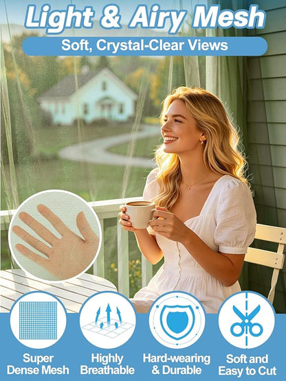 ANPHSIN 33x10ft Ultra fine Mosquito Net for Patio - Mesh Netting Screen for Outdoor Garden Porch Balcony, Protects Skin & Plants from Bugs, Birds, Green