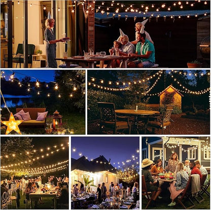 Outdoor String Lights 20ft LED Hanging Globe Patio Lights with G40 Shatterproof Bulbs(7+1 Bulbs), Waterproof Connectable Hanging Light for Indoor Outdoor Decor Garden Camping Backyard Porch