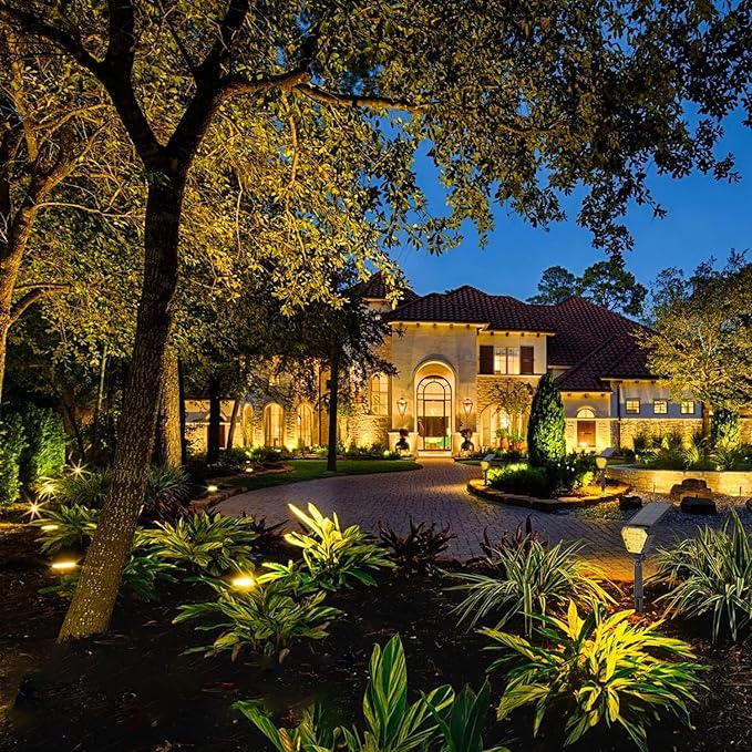 T-SUN Solar Lights Outdoor Waterproof IP65, 6Pack LED Solar Spot Lights Color Changing IP65 Waterproof Smart Auto On/Off for Outside Landscape Garden Yard Lawn Pathway Patio Driveway