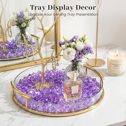DomeStar Purple Fake Ice Rocks, 150PCS Acrylic Gems Crystals Plastic Diamonds Centerpiece for Vase Fillers Wedding Party Table Scatter