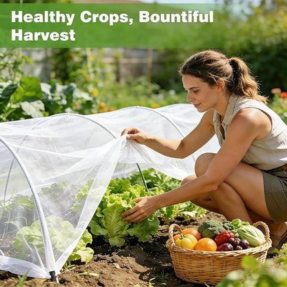 Garden Netting Pest Barrier, 10 X 50FT Insect Netting for Garden Raised Beds, Garden Mesh Netting Bug Netting Row Cover for Vegetables, Fruit Trees, Blueberry Bushes