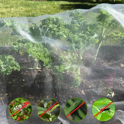 6.5X50Ft Garden Netting Pest Barrier – Ultra Fine Mesh Netting Plant Covers & Row Cover, Protects Vegetables, Fruits, Flowers from Mosquitoes, Insects, Birds, Deer & Squirrels