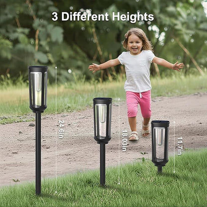 Solar Pathway Lights Outdoor Waterproof IP65, 12 Pack Warm White Solar Walkway Lights, Auto On/Off Outdoor Light for Lawn Garden Patio Driveway Decor Landscape Lighting