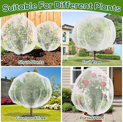 Fruit Tree Netting with Drawstring, 7 x 6ft Ultra-Fine Mesh Garden Insect & Bird Protection Cover, Breathable Reusable Tree Netting for Citrus, Apple, Peach & Shrubs