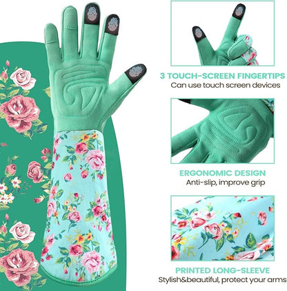 Gardening Gloves for Women Long Sleeve Garden Gloves Ladies Light Protective Gloves for Yard & Outdoor Work