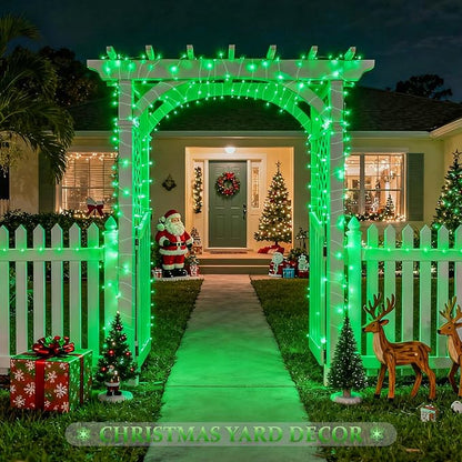 JMEXSUSS 2 Pack St Patricks Day Solar Lights, Each 33ft 100 LED Green Solar Lights Outdoor, Waterproof Fairy String Light for Outside Patio Garden Party Tree Christmas Decorations