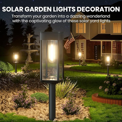 BITPOTT Bright Solar Pathway Lights Outdoor Waterproof IP65, 8 Pack Auto On/Off Solar Outdoor Lights for Path, Yard, Patio, Landscape, Lawn, Walkway, Driveway, Garden Decor Lighting Solar Powered