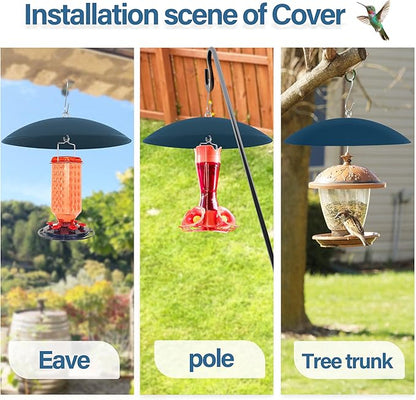 Bird Feeder Dome Guard,Squirrel Baffle for Hanging Feeder,13-Inch Cover for Shepherd's Hook in the Outdoors,Smart Birds Feeder's Umbrella(Blue), 2 Pack