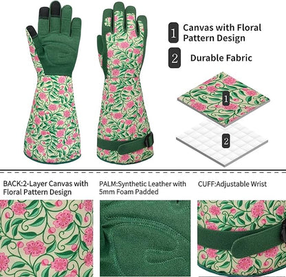 Long Gardening Garden Gloves,Thorn-proof&Puncture Resistance Rose Cactus Gauntlet Glove for Gardener,Gifts