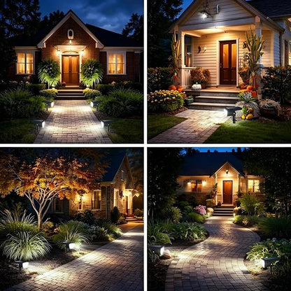 GKGG Solar Lights Outdoor Waterproof IP65, Solar Powered 76 LED 3 Lighting Modes Solar Spot Lights Outdoor for Yard Garden Landscape Pathway (Cool White, 4 Pack)