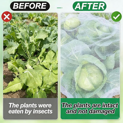 2 Pack 6.5x10 Ft Garden Netting Mesh Plant Covers to Keep Small Animals Pest Out Protect Fine Insect Pest Barrier Bird Raised Bed Cover for Vegetables Fruits Flowers