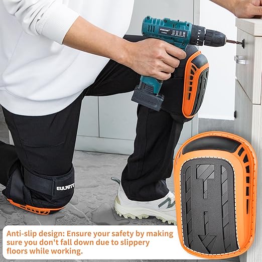 EULANT Construction Knee Pads for Work-Heavy Duty Support Anti-slip Foam Knee Pads for Construction Gardening Flooring Strong Stretchable Straps