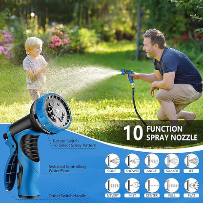 25 FT Non-Expandable Garden Hose, 2026 New Upgraded Flexible Water Hose, Ultra Lightweight Non-Expanding hoses with 10 Function Sprayer, Leak proof, Pressure Resistant for Yard, Outdoor