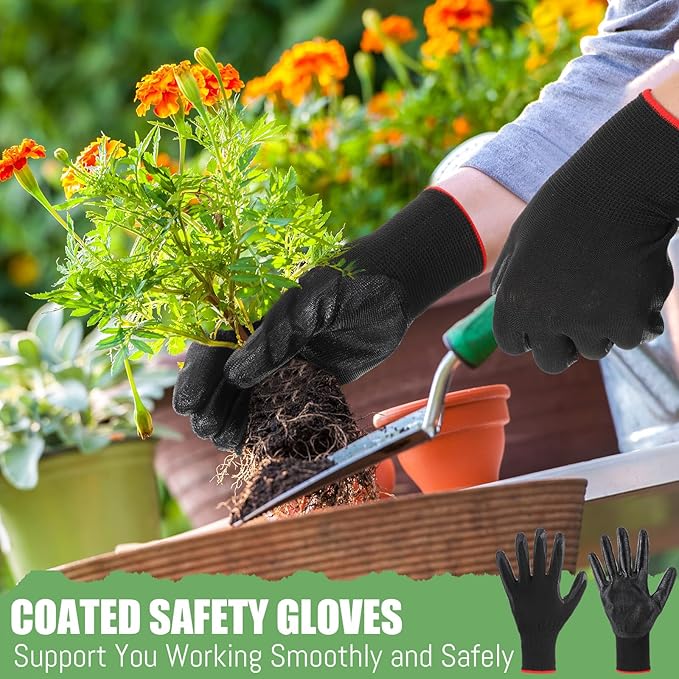 Sintuff 120 Pairs Gardening Gloves Bulk for Men Women Breathable Rubber Coated Gloves for Garden Yard
