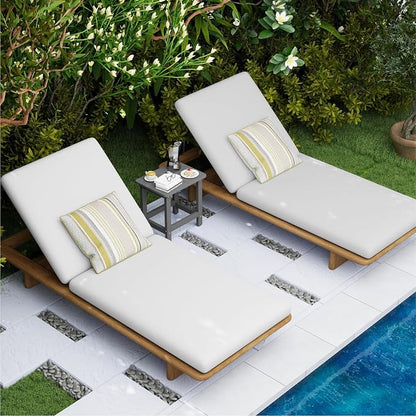 Set of 2 HDPE Outdoor Side Table, Weatherproof Small Outdoor Table for Adirondack, 16.6-Inch Patio Square End Tables for Garden, Backyard, Porch, Deck, Balcony, Poolside (Grey)