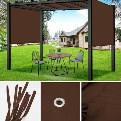 17x6.8 Ft Universal Pergola Replacement Canopy, Outdoor Canopy Shade Cover(Cover Only) (Coffee)