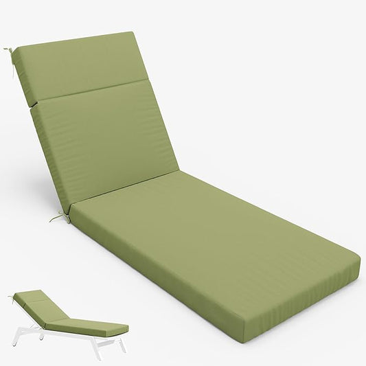 Chaise Lounge Cushion for Outdoor Furniture, Waterproof Fade and Tear Resistant Lounge Deck Chair Cushions for Patio Lawn Pool Resort Hotel