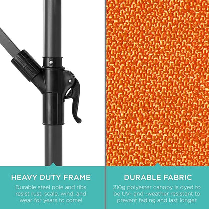 Best Choice Products 10ft Offset Hanging Market Patio Umbrella w/Easy Tilt Adjustment, Polyester Shade, 8 Ribs for Backyard, Poolside, Lawn and Garden