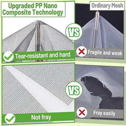 ANPHSIN 10 x 50 ft Stronger Garden Mesh Netting - PP Nanocomposite Bird Net Barrier, Fine Mesh Mosquito Screen for Outdoor Plants Vegetables Patios Balconies Terraces, Shading Rate 33% (Black)