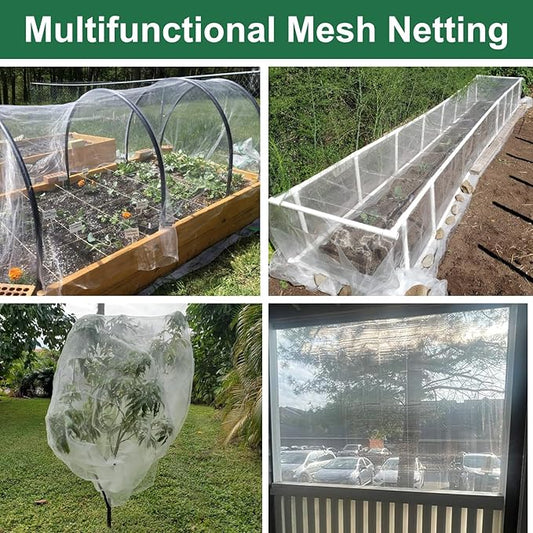 Garden Mosquito Netting for Patio, 10 ft x 12 ft Bird Bug Insect Netting Pest Barrier for Fruit Trees, Greenhouse, Large Plant Row Cover Screen for Vegetables