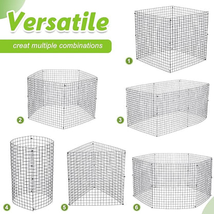 Zubebe 8 Pack Small Wire Plant Protectors Square Plant Protectors from Animals Mesh Cage Chicken Wire Cloche for Shrubs and Vegetables with Ground Stakes and Nylon Ties (12 x 12 Inch)