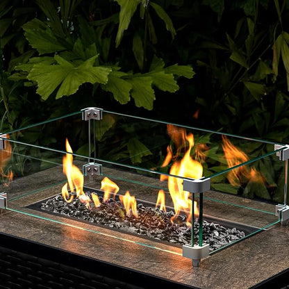 GASPRO 20 lbs Fire Glass for Propane Fire Pit, 1/2-Inch Decorative Firepit Glass Rock for Gas Fireplace