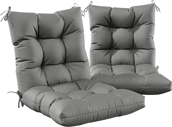 Patio Seat&Back Chair Cushions for Outdoor Furniture，Comfortable Cushions for Rocking/Dining/Lawn Chair-Set of 2