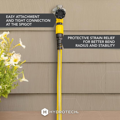 HydroTech FLATJACKET 5/8" 100 ft Garden Hose with Patented Force Control Technology - Flexible, Kink-Free, Lightweight Hose for Lawn, Garden, Car Washing, Deck and Patio Cleaning