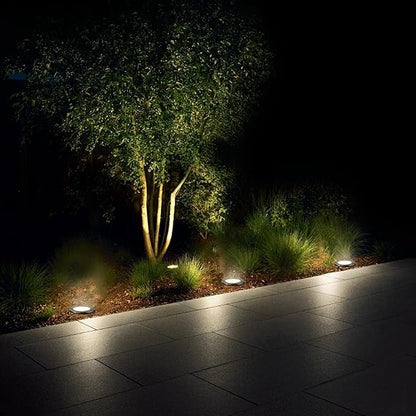 LumStory Brass Well Lights Landscape LED Low Voltage Landscape Lighting 12V Outdoor In Ground Lights for Pathway, Driveway, Deck and Garden, with MR16 GU5.3 Bulb 3000K Warm White (Flat Top)