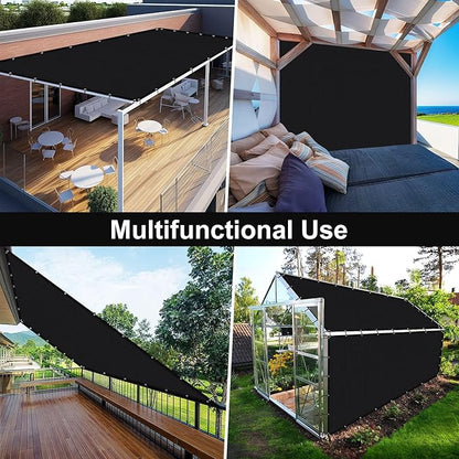 Artpuch 90% Sun Shade Cloth, 6 x 16 FT Pergola Shade Cover Canopy with Grommets, Sun Screen Fabric Tarp for Patio, Outdoor, Garden, Backyard, Black