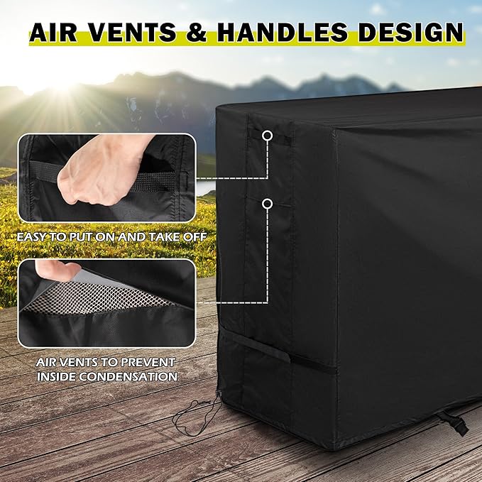 Grill Cover for KingChii 2-Burner 19" Outdoor Flat Top Propane Griddle, Griddle Cover for SKOK Portable 2-Burner Propane Flat-Top Gas Grill