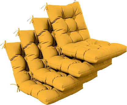 Patio Seat&Back Chair Cushions for Outdoor Furniture，Comfortable Cushions for Rocking/Dining/Lawn Chair-Set of 4
