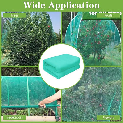 10 x 100FT Garden Mesh Netting, Ultra Fine Mesh Protection Netting Plant Covers Greenhouse Row Cover Raised Bed Screen Barrier Net for Vegetable Fruits Flowers Trees Crops, Green