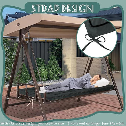 Replacement Cushions for Swing, Swing Cushions 3 Seater Replacement, Waterproof Thicken Washable Pad Cushion for Outdoor Indoor Furniture Swing Patio (Dark Gray, 40x70 inch)