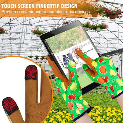 Leather Gardening Gloves for Women Thorn Proof Garden Gloves Touch Screen Working Gloves Gifts,M