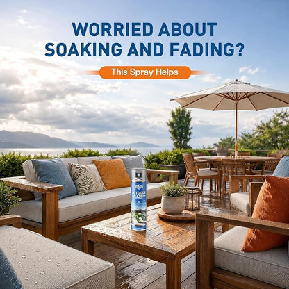Outdoor Fabric Protector Spray: Heavy Duty Water-Repellent & UV Resistant for Patio Decor Cushions Upholstery Furniture Umbrellas - Invisible Sun and Water Shield, 25.6oz（2pcs）