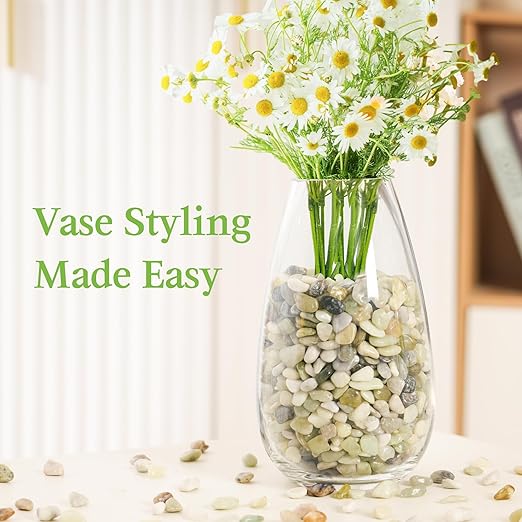 SIDONG 20 LB Jade Pebbles, 2/5 Inch Natural Decorative Polished Jade Stones, Jade River Rocks for Succulents, Cactus, Vases, Indoor Plants, Garden Landscaping, Bamboo