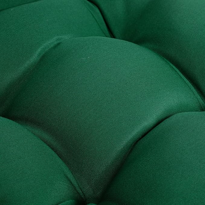 ARTPLAN Outdoor Chair Cushions,Set of 4,19"x19"x4" Patio Seat Pad Cushions with Ties,Wicker Tufed Outdoor Cushions for Patio Furniture,Invisible Green