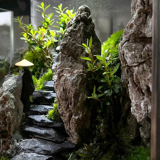 Natural Rocks Slate Stone 1-2 Inches Decorative Stones for Miniature Landscaping,Fairy Gardens,Bonsai,DIY Crafts,Aquariums & Reptile Terrariums-1lb