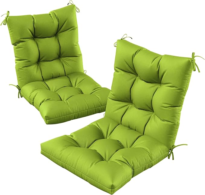 Patio Seat&Back Chair Cushions for Outdoor Furniture，Comfortable Cushions for Rocking/Dining/Lawn Chair-Set of 2